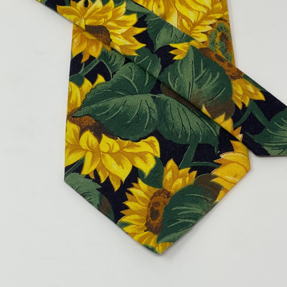 Tango by Max Raab Sunflower Floral Cotton Tie